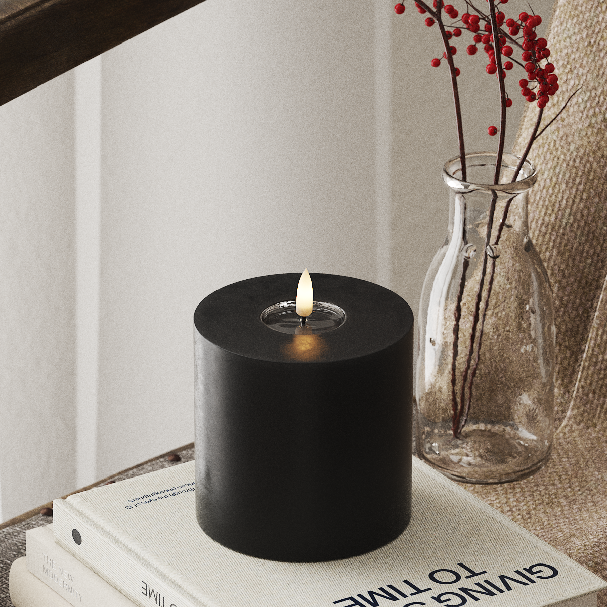 Deluxe Homeart Φωτιστικό μπλοκ LED Ø 10 x 10 cm Μαύρο Φως μπλοκ LED 4