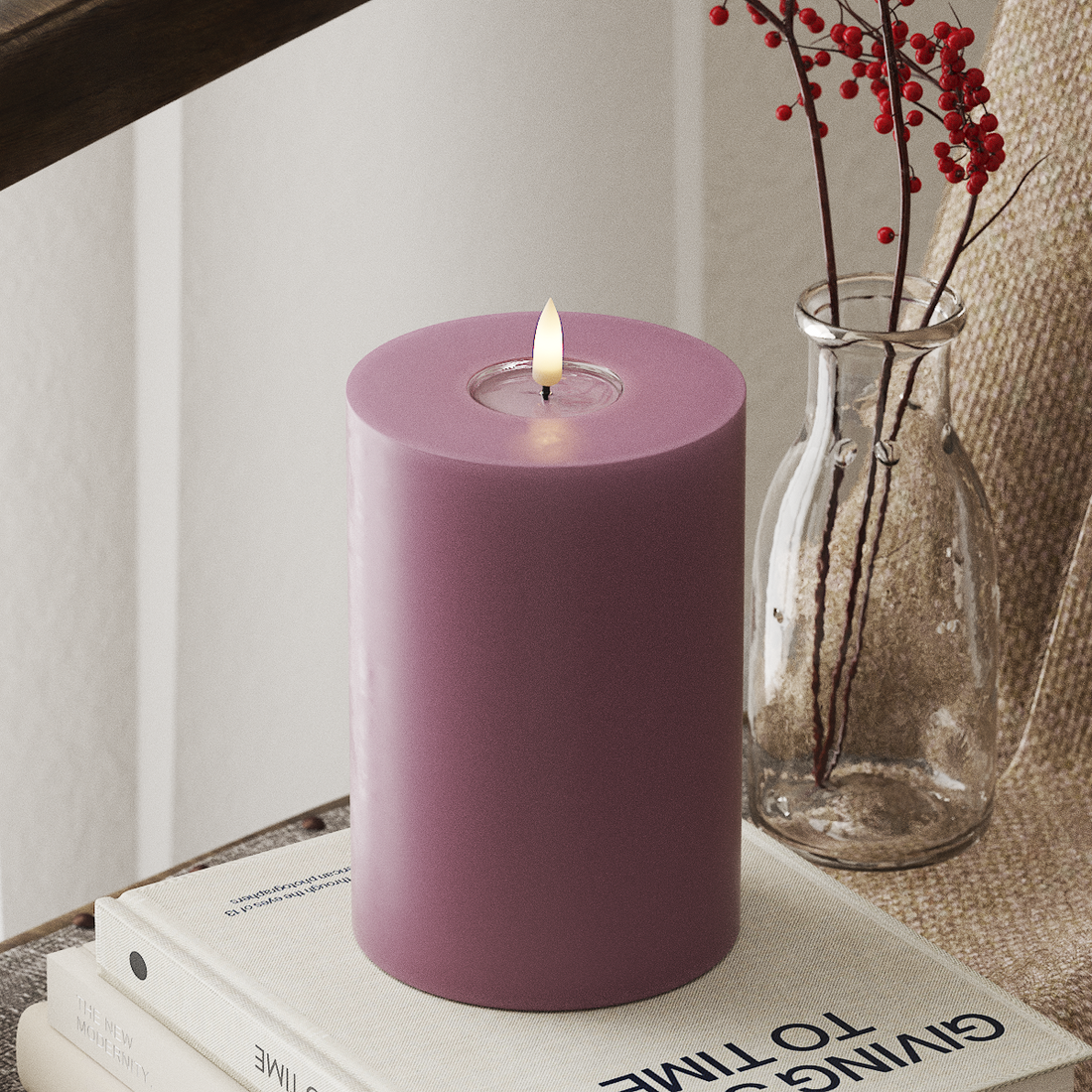 Deluxe Homeart LED plokkvalgusti Ø 10 x 15 cm Helelilla LED-ploki tuli 4