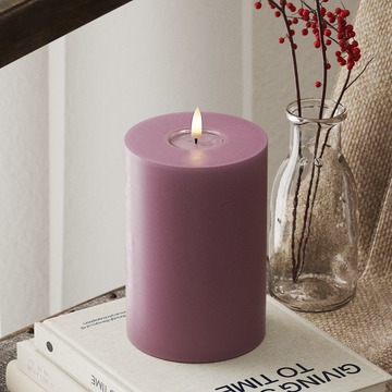 Deluxe Homeart LED Blockljus Ø 10 x 15 cm Ljuslila LED Blockljus 4