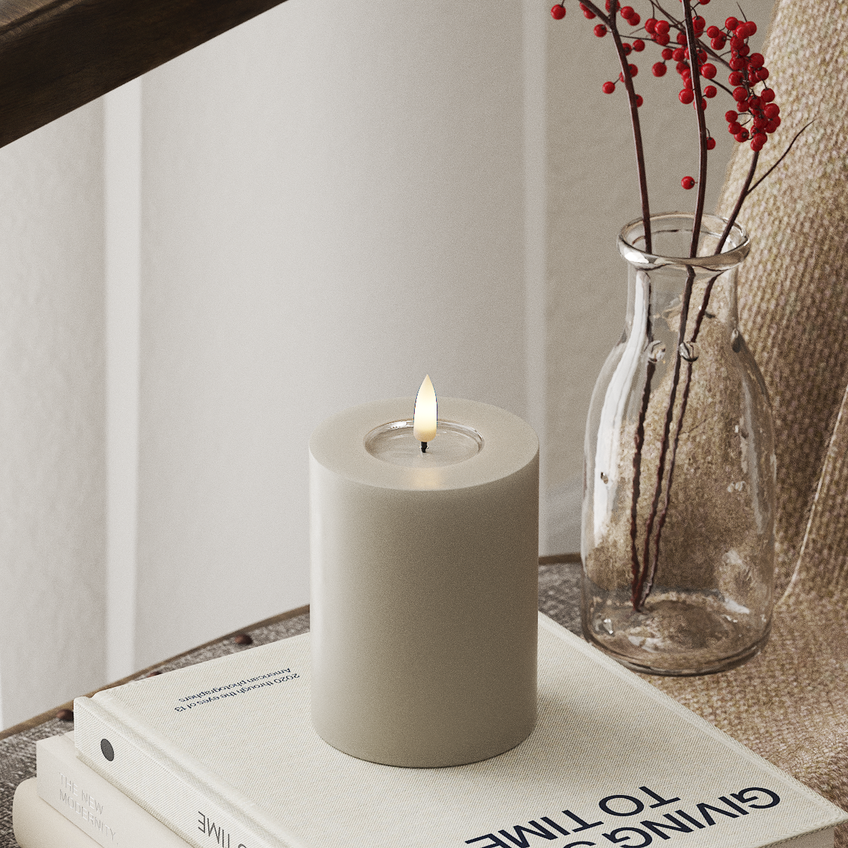 Deluxe Homeart LED blokové světlo Ø 7,5 x 10 cm Písková LED blokové světlo 4