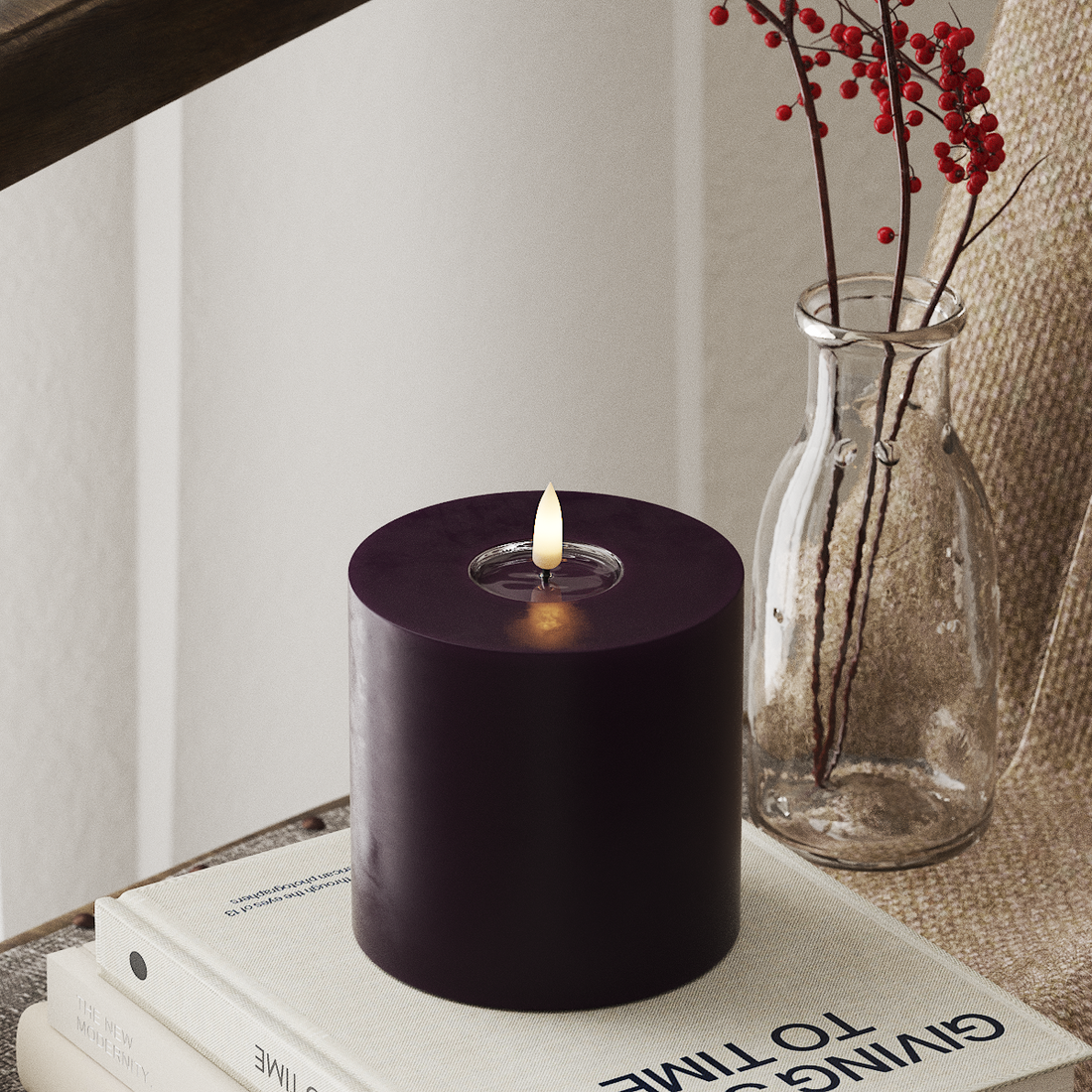 Deluxe Homeart LED plokkvalgusti Ø 10 x 10 cm Tumelilla LED-ploki tuli 4