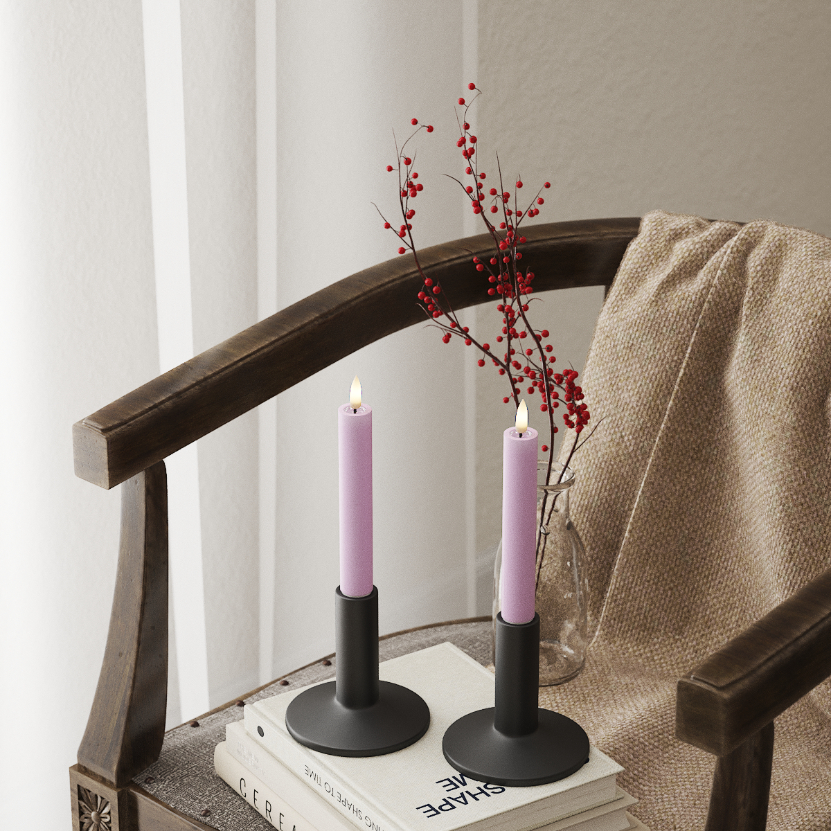 Deluxe Homeart Korunka LED 2 ks, Ø 2 x 15 cm Levandulová LED korunkové světlo 4