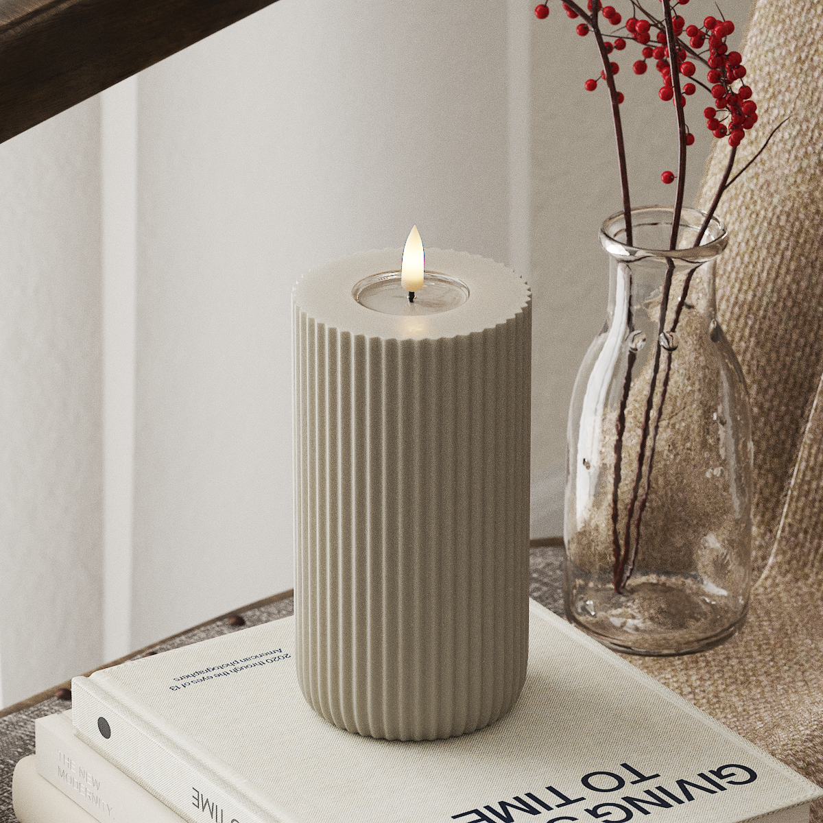 Deluxe Homeart Solid Stripe LED plokkvalgusti Ø 8 X 15 cm Liiva LED-i kuju 4