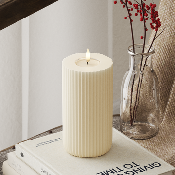 Deluxe Homeart Solid Stripe LED blokové světlo Ø 8 X 15 cm Krémová Tvar LED 4