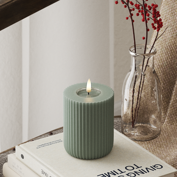 Deluxe Homeart Solid Stripe Φωτιστικό LED Block Ø 8 X 10 cm Φασκόμηλο πράσινο Σχήμα LED 4