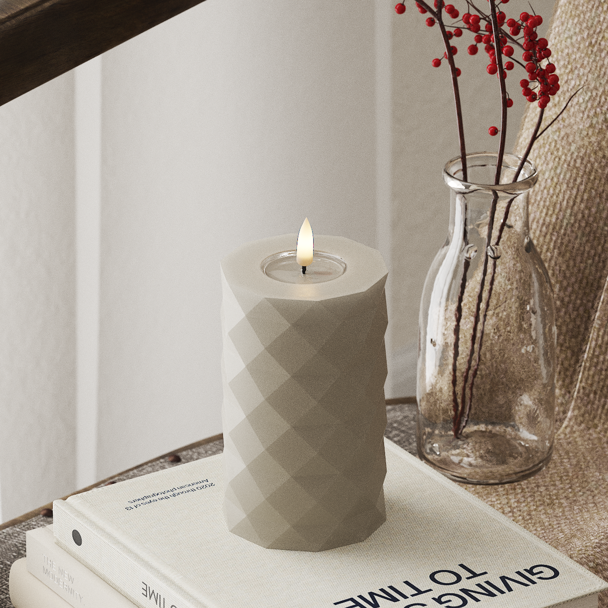 Deluxe Homeart Square LED blokové světlo Ø 7,5 x 12,5 cm Písková LED diody Square 4