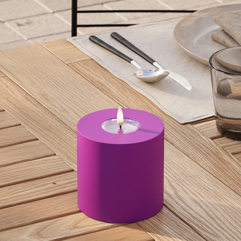 Deluxe Homeart Utomhus LED Blockljus Ø 10 x 10 cm Violet