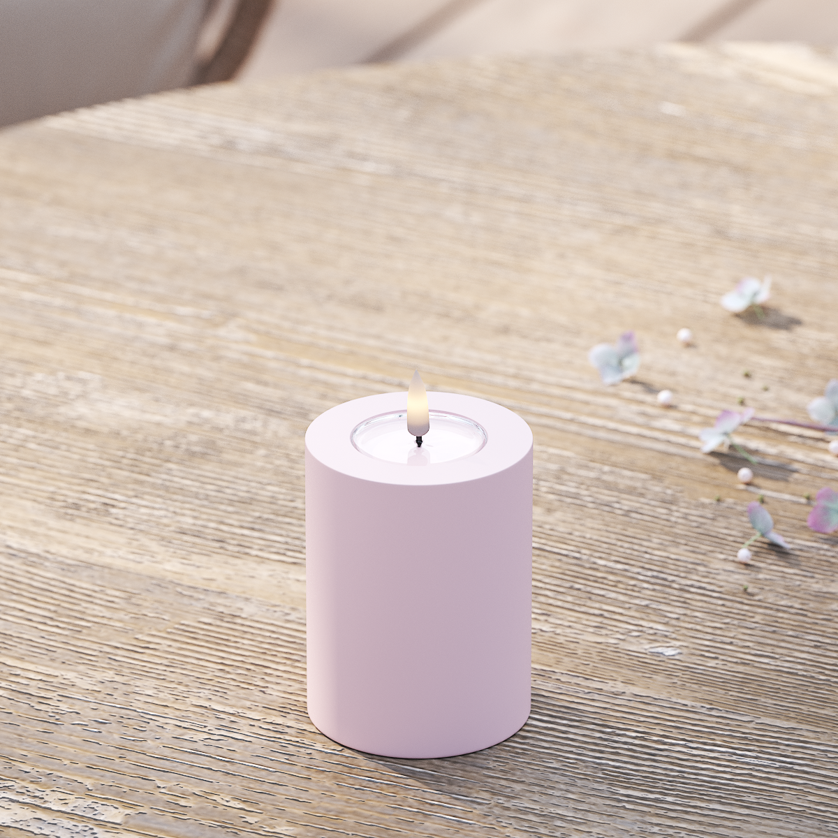 Deluxe Homeart Φωτιστικό μπλοκ LED εξωτερικού χώρου Ø 7,5 x 10 cm Ξεθωριασμένο κόκκινο Φως μπλοκ εξωτερικού φωτός LED 2