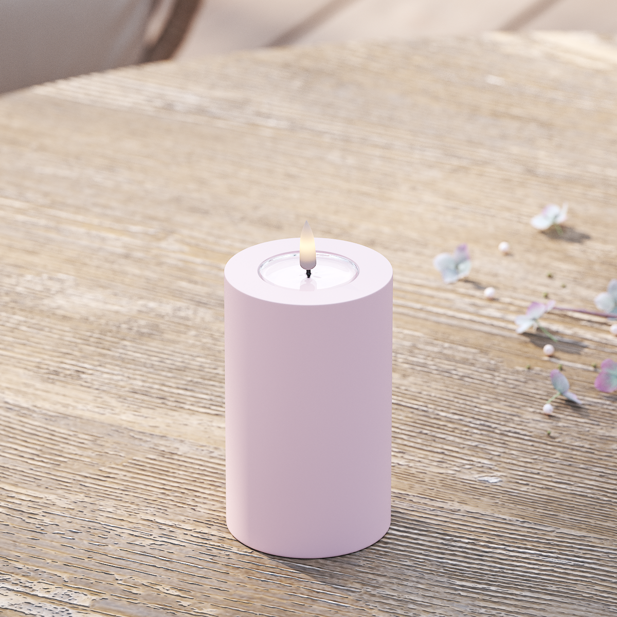 Deluxe Homeart Φωτιστικό μπλοκ LED εξωτερικού χώρου Ø 7,5 x 12,5 cm Ξεθωριασμένο κόκκινο Φως μπλοκ εξωτερικού φωτός LED 2