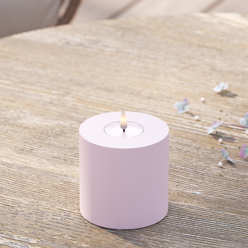 Deluxe Homeart Udendørs LED Bloklys Ø 10 x 10 cm Støvet rød LED udendørslys bloklys 2