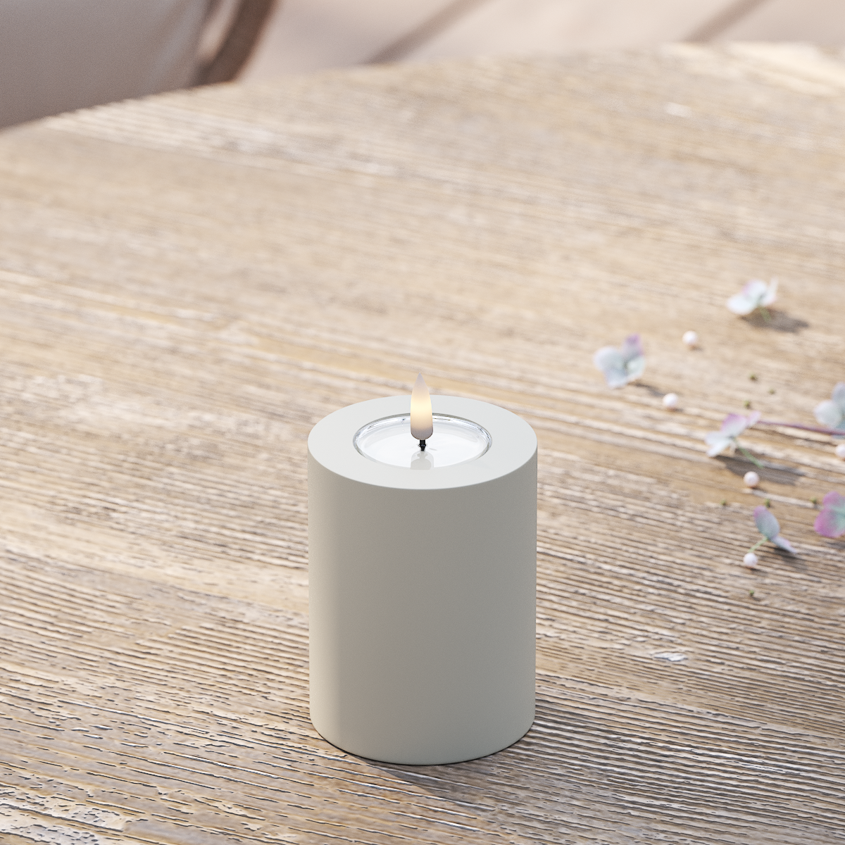 Deluxe Homeart LED externo Vela pilar Ø 7,5 x 10 cm Areia Luz LED para exterior Vela pilar 2