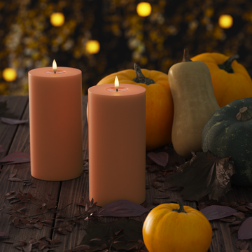LIDERADO Vela pilar Ø 10 x 20 cm Laranja - 2 pcs