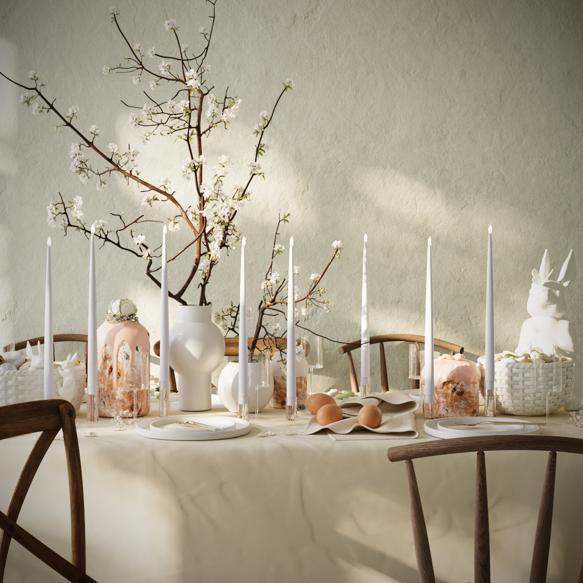 Deluxe Homeart LED Ljus Med Lack paket - Stövet blå - 8 stycken 38 cm Ljus Med Lack paket 1