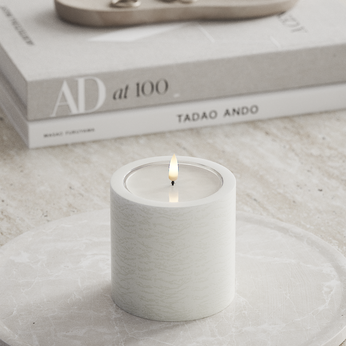 Deluxe Homeart Unique Φωτιστικό μπλοκ LED D 10 x 10 cm Λευκό unique φως μπλοκ 1