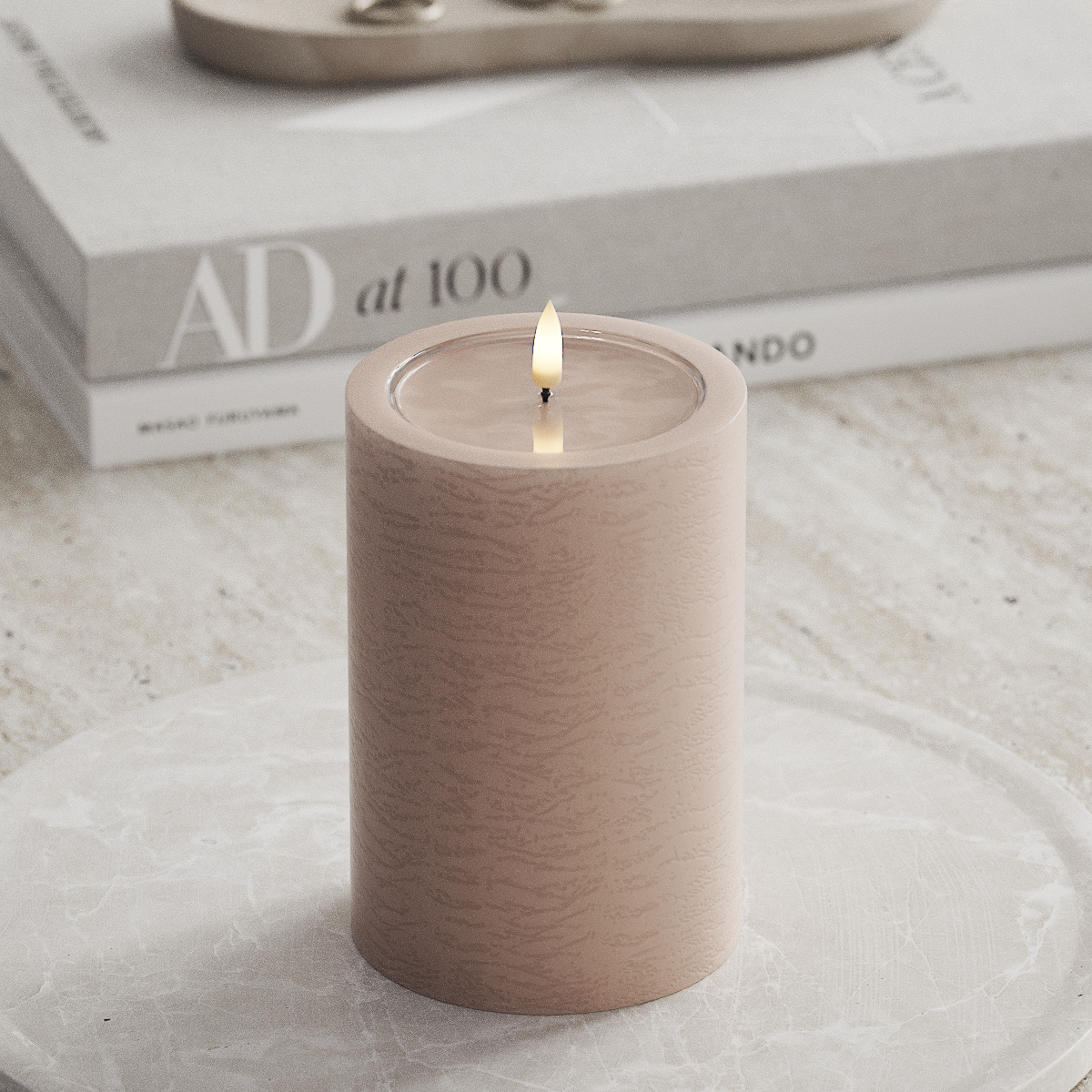 Deluxe Homeart Unique LED Bloklys D 10 x 15 cm Rose unique bloklys 1