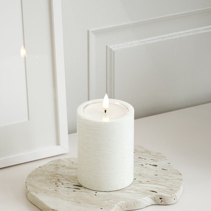 Unique Candles Unique Φωτιστικό μπλοκ LED D 7,5 x 10 cm Λευκό