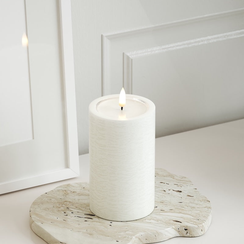 Unique Candles Unique Φωτιστικό μπλοκ LED D 7,5 x 12,5 cm Λευκό