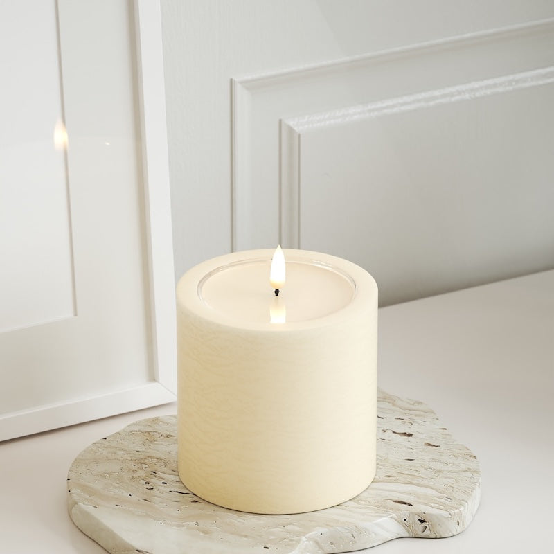 Unique Candles Unique Φωτιστικό μπλοκ LED D 10 x 10 cm Κρεμ