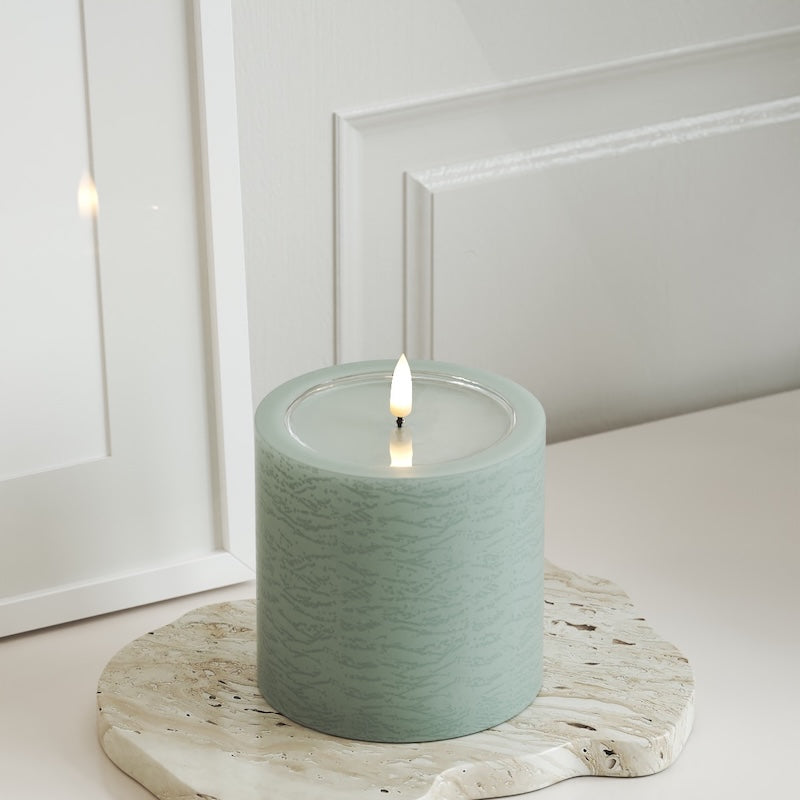 Unique Candles Unique LED Bloklys D 10 x 10 cm Salvie grøn